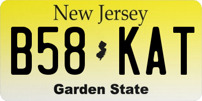 NJ license plate B58KAT