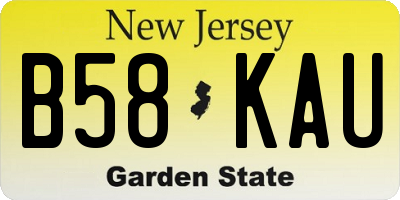 NJ license plate B58KAU