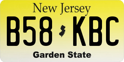 NJ license plate B58KBC
