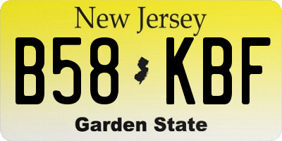 NJ license plate B58KBF