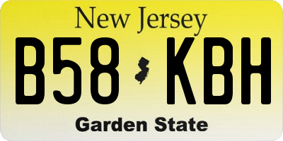NJ license plate B58KBH
