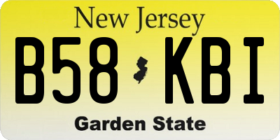 NJ license plate B58KBI