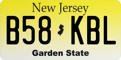 NJ license plate B58KBL