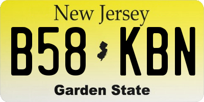 NJ license plate B58KBN