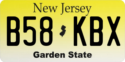 NJ license plate B58KBX