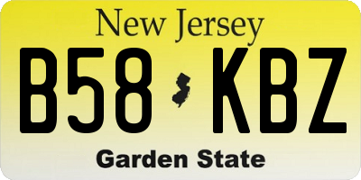 NJ license plate B58KBZ