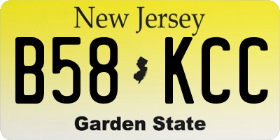 NJ license plate B58KCC