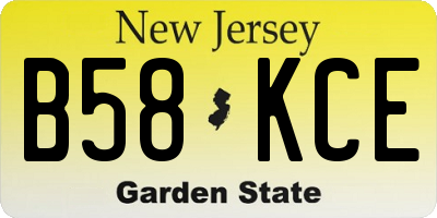 NJ license plate B58KCE