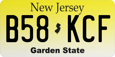 NJ license plate B58KCF