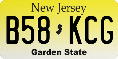 NJ license plate B58KCG