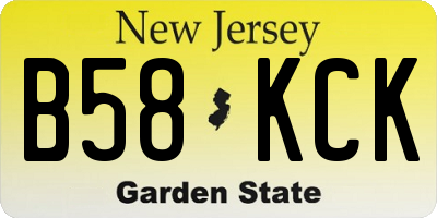 NJ license plate B58KCK