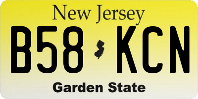 NJ license plate B58KCN