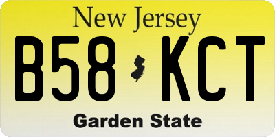 NJ license plate B58KCT