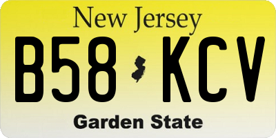 NJ license plate B58KCV