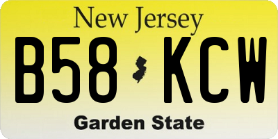 NJ license plate B58KCW