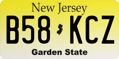 NJ license plate B58KCZ