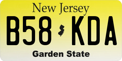 NJ license plate B58KDA