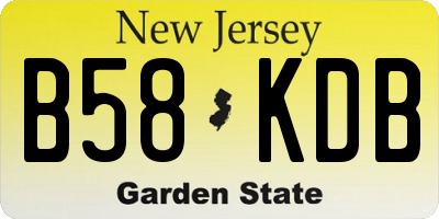 NJ license plate B58KDB