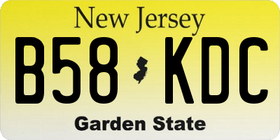 NJ license plate B58KDC