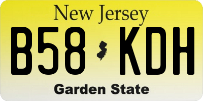 NJ license plate B58KDH