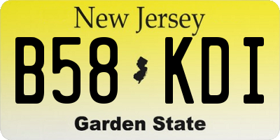 NJ license plate B58KDI