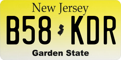 NJ license plate B58KDR