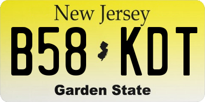 NJ license plate B58KDT