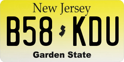 NJ license plate B58KDU