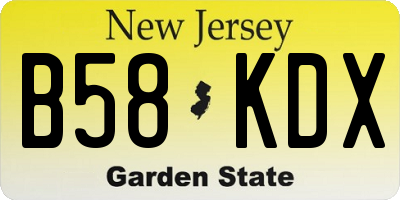 NJ license plate B58KDX