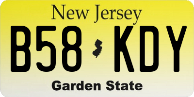 NJ license plate B58KDY