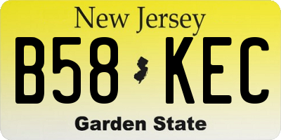 NJ license plate B58KEC