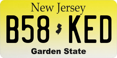 NJ license plate B58KED