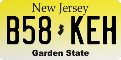 NJ license plate B58KEH