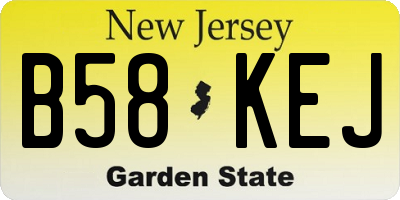 NJ license plate B58KEJ