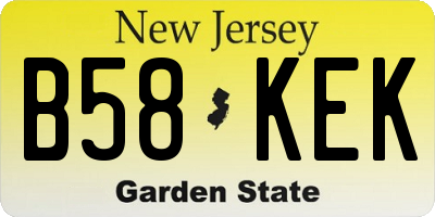 NJ license plate B58KEK