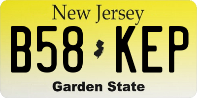 NJ license plate B58KEP