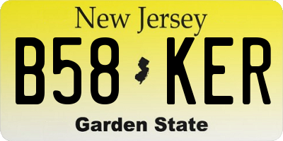 NJ license plate B58KER