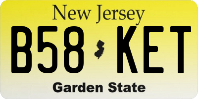 NJ license plate B58KET