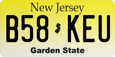 NJ license plate B58KEU