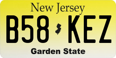 NJ license plate B58KEZ