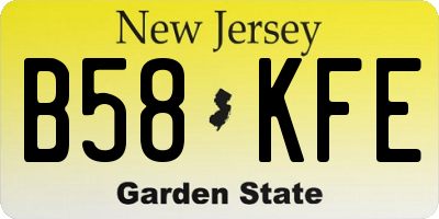 NJ license plate B58KFE