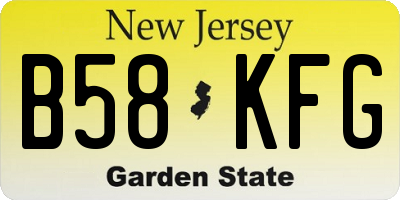 NJ license plate B58KFG