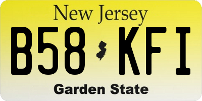 NJ license plate B58KFI