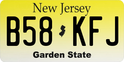 NJ license plate B58KFJ
