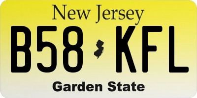 NJ license plate B58KFL
