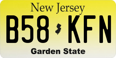 NJ license plate B58KFN
