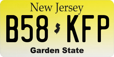 NJ license plate B58KFP