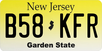 NJ license plate B58KFR