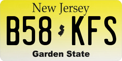 NJ license plate B58KFS
