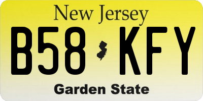 NJ license plate B58KFY
